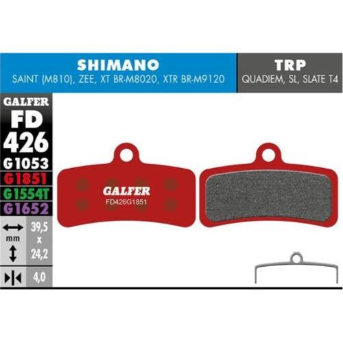 GALFER Pastillas de Freno Disco FD426 - Shimano Saint, Zee, XTR, XT, SLX, Deore, TEKTRO HD-E725, HD-M735, HD-M745, HD-M750, TRP Quadiem, SL, Slate T4