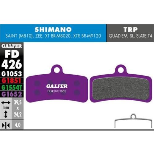 GALFER Pastillas de Freno Disco FD426 - Shimano Saint, Zee, XTR, XT, SLX, Deore, TEKTRO HD-E725, HD-M735, HD-M745, HD-M750, TRP Quadiem, SL, Slate T4