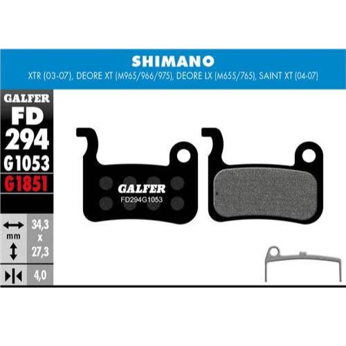 GALFER Pastillas de Freno Disco FD445 - Shimano XT BR-M965/966/975, LX BR-M655/765, Saint (04-07), XTR (03-07)