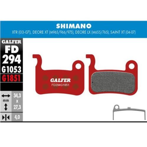 GALFER Pastillas de Freno Disco FD445 - Shimano XT BR-M965/966/975, LX BR-M655/765, Saint (04-07), XTR (03-07)
