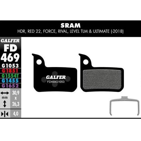 GALFER Pastillas de Freno Disco FD469 - SRAM RED 22, FORCE, RIVAL, LEVEL TLM, ULTIMATE
