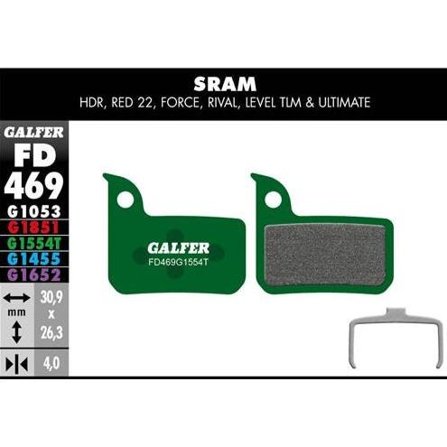 GALFER Pastillas de Freno Disco FD469 - SRAM RED 22, FORCE, RIVAL, LEVEL TLM, ULTIMATE