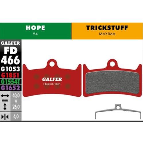 GALFER Pastillas de Freno Disco FD466 - Hope V4, Trickstuff Maxima