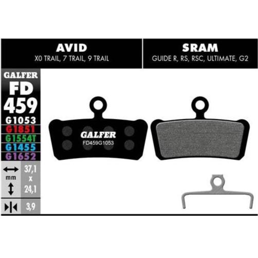 GALFER Pastillas de Freno Disco FD459 - Avid X0 Trail, 7 Trail, 9 Trail, Sram Guide R, RS, RSC, Ultimate, G2