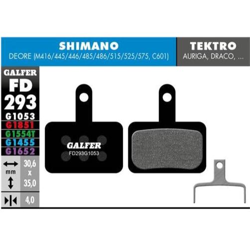 GALFER Pastillas de Freno Disco FD293 - Shimano Deore, C601 ,TEKTRO Auriga, Dorado, Draco, Gemini, HDC 300, Mota, Orion, TRP Hylex, Spyre, Dash Sport, HY/RD