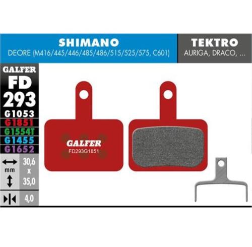 GALFER Pastillas de Freno Disco FD293 - Shimano Deore, C601 ,TEKTRO Auriga, Dorado, Draco, Gemini, HDC 300, Mota, Orion, TRP Hylex, Spyre, Dash Sport, HY/RD