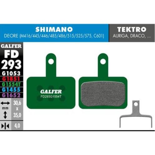 GALFER Pastillas de Freno Disco FD293 - Shimano Deore, C601 ,TEKTRO Auriga, Dorado, Draco, Gemini, HDC 300, Mota, Orion, TRP Hylex, Spyre, Dash Sport, HY/RD