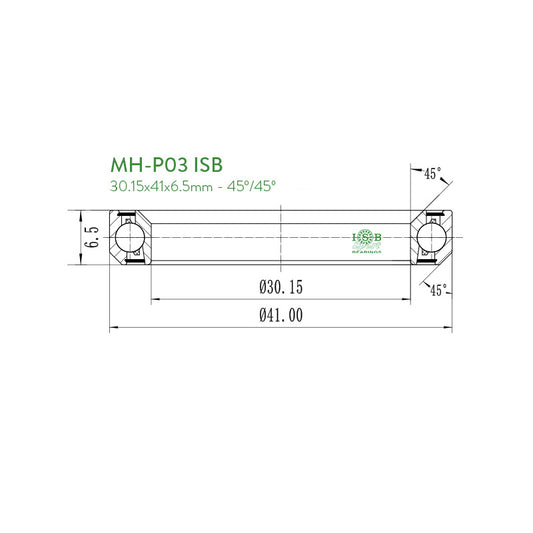 Rodamiento ISB MH-P03 30,15x41x6,5 - 45º/45º