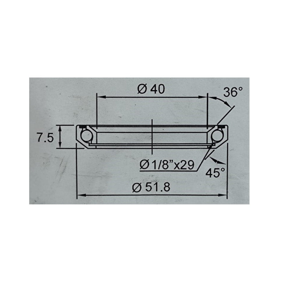 Rodamiento FSA TH-073/DJ 1.5" - MR019 40x51,8x7.5mm - 36º/45º