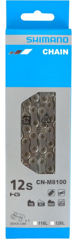Cadena Shimano Deore XT 12v CN-M8100 126e con Quick Link