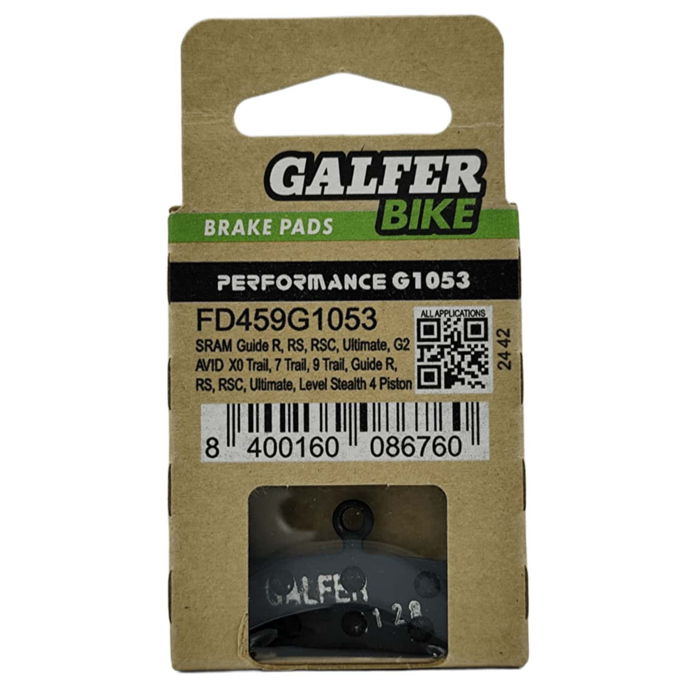 GALFER Pastillas de Freno Disco FD459 - Avid X0 Trail, 7 Trail, 9 Trail, Sram Guide R, RS, RSC, Ultimate, G2