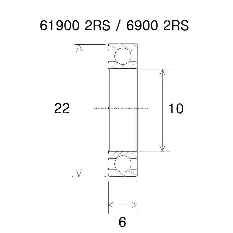 BLACK BEARING Rodamiento suspensión 6901 MAX - 10x22x6mm