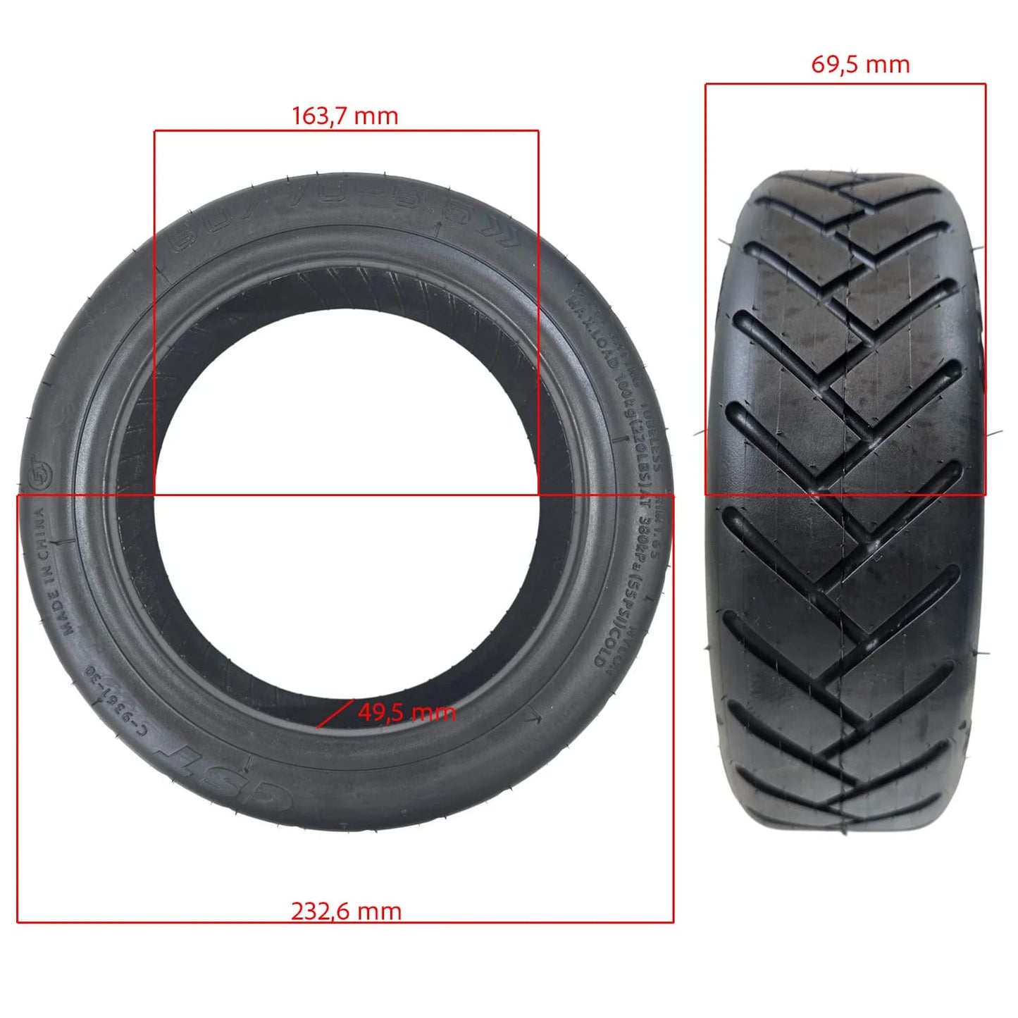 CST Neumático Cubierta 60/70-6,5 tubeless