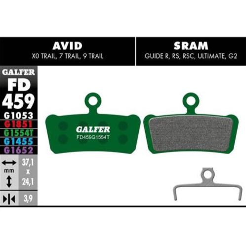 GALFER Pastillas de Freno Disco FD459 - Avid X0 Trail, 7 Trail, 9 Trail, Sram Guide R, RS, RSC, Ultimate, G2
