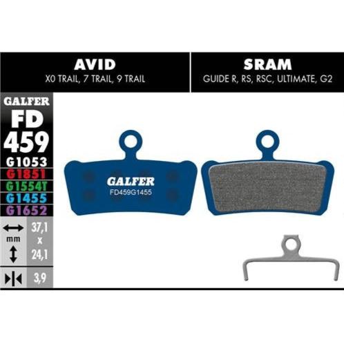 GALFER Pastillas de Freno Disco FD459 - Avid X0 Trail, 7 Trail, 9 Trail, Sram Guide R, RS, RSC, Ultimate, G2