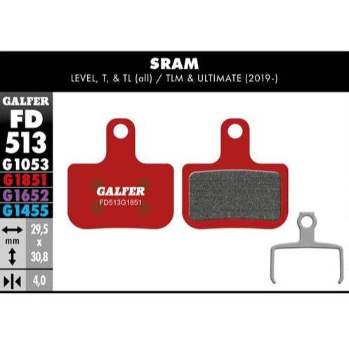 GALFER Pastillas de Freno Disco FD549 - Sram Level, T, TL (all), TLM &amp; Ultimate (2019-), Force AXS