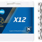 Cadena KMC X12 12 velocidades 126e Plata-Negro