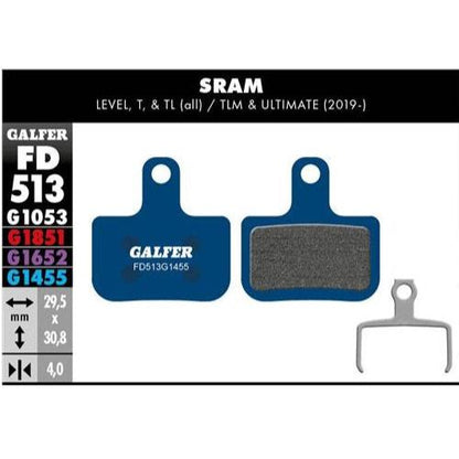 GALFER Pastillas de Freno Disco FD549 - Sram Level, T, TL (all), TLM &amp; Ultimate (2019-), Force AXS